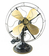 Antique Robbins & Myers Model 2410 4 Blade Brass Table Fan Not Working picture