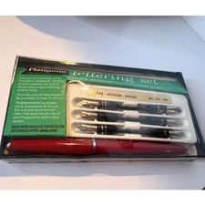NOS Vintage Platignum Fountain Pen Lettering Set England Calligraphy Set picture