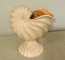 VINTAGE JCM SEASHELL VASE PLANTER PINK PALM BEACH REGENCY picture