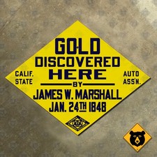 California CSAA Gold Discovered Here highway road sign auto club diamond 17x13 picture