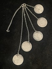 Sterling Chain FOB Token Coins 1875 Pfenning & Canadian 5C 1874, 82, 85 & 91🌺🌺 picture