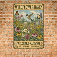 Pollinator Friendly Garden Metal Tin Sign Retro Yard Wall Decoration picture