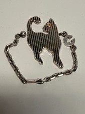 Very Rare Tiffany & Co. Sterling &Gold Cat Keychain picture