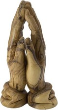 Praying Hands (MS) Small Made in Olivewood From Bethlehem 3.4 inch / 8cm picture