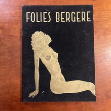 1940s 1950s FOLIES BERGERE BAR RESTAURANT MENU, PARIS, FRANCE, VINTAGE CABARET picture