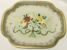 Vintage Baret Ware England Decorated Metal Tin Litho Serving Tray 236/Roses Gold picture