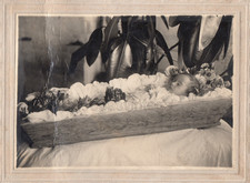 Studio Funeral service Child Baby Final goodbye Post Mortem Russia antique photo picture
