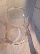 Vintage Clear Glass Industrial Tower Beacon Light Globe Dome 10 1/8 Large ground picture