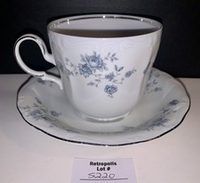 Vintage Johann Haviland Blue Garland Bavaria Germany Cup & Saucer picture