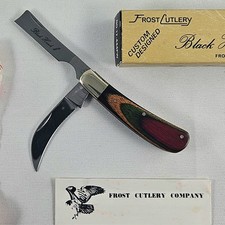 Vintage Frost Cutlery Razor Hawk 2 Swayback Folding Knife Unused Surgical Steel picture