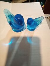 Blue Bird of Happiness Blown Glass figurines 2
