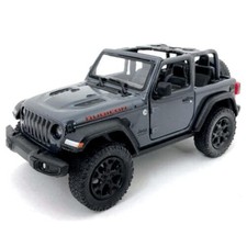 Jeep 2018 Wrangler Rubicon Grey Open Top Convertible 1/34 Scale Diecast Car_ picture