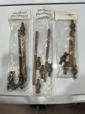 Vintage Yarn Tree Designs Dark Wood Bell Pull Hardware Three Sizes NOS Lot Of 3 picture