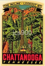 VINTAGE INCLINE LOOKOUT MOUNTAIN CHATTANOOGA TENNESSEE TRAVEL SOUVENIR DECAL ART picture