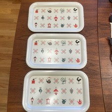 Vintage Early American Metal Trays Set Of 3 14