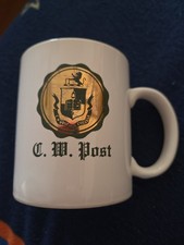 Vintage CW Post College Long Island University LIU Coffee Mug Gold Crest 1954 picture