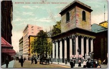 1911 King's Chapel And Tremont Street Boston Massachusetts MA Posted Postcard picture