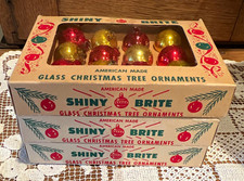 Vintage Shiny Brite Christmas Ornaments 3 boxes Mini picture