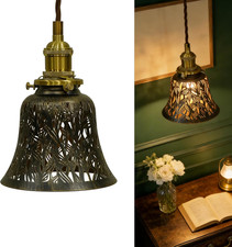 Vintage Etched Starfish Pendant Light - Bronze & Gold Hanging Lamp picture
