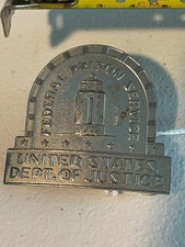 Vtg obsolete badge department of Justice Federal prison service 1940 picture