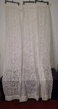 VTG JC Penney Lace Curtains Romantic Sheers Ivory Rod Pocket 56X82” USA 2 Panels picture