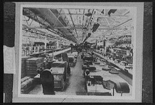 Photo:Upholstering Dept Automobile Factory 1910s Assembly Line Interior picture
