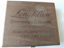 Rosedor Cigarette Co. NY Longfellow Egyptiennes Elegantes Cigarettes Wood Box picture