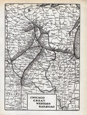1939 Antique Chicago Great Western Railroad Map Vintage Railway Map  2548 picture
