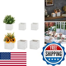 NUPTIO Small Wooden For Centerpiece, Whitewashed, Square, 4