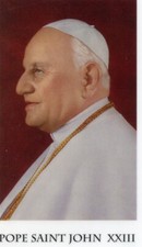 Pope St. John XXIII - Relic Laminated Holy Card - Blessed by Pope Francis  picture