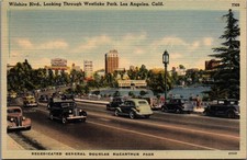 1948 Wilshire Blvd Westlake Park Los Angeles CA Linen Postcard picture