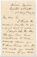 1871 Handwritten Medical Advice Letter by R. Ley Newton Abbott Devon Signed picture