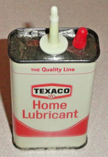 Vintage NOS 4 Oz TEXACO Canada Home Lubricant Household Oil Can  Handy Oiler Tin picture