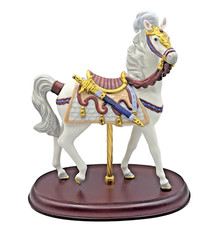 VTG '92 Lenox CAMELOT Carousel Horse Fine Porcelain Figure 24K Gold handpainted picture