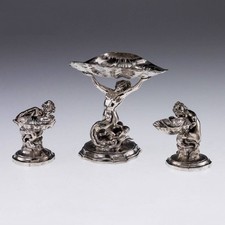Antique 20thC Italian Luigi Avolio Solid Silver Sculptural Table Garniture c1930 picture