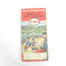 VINTAGE 1954 ESSO OIL COMPANY MAP OF NEW ENGLAND TOURING GUIDE GAS OIL PROMO picture