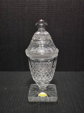 Bohemian Lead Crystal Covered Pedestal Bowl Czech picture