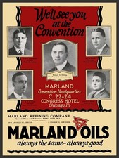 1922 Style MARLAND Refining Co. Oil Officers NEW METAL SIGN: 9x12