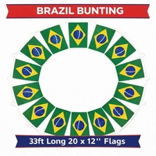 10 Metre's Brazil Brasil 20 XL Flags Bunting Copa America  picture