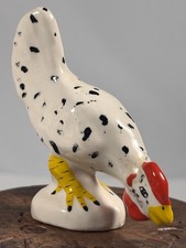 Vintage Hand Painted Chicken Figurine Folk Art Pottery Rooster Hen 2.75” picture