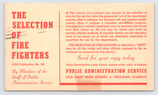 1940 Public Administration Service Fire Fighters Manual Postal Card Chicago IL picture