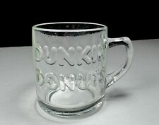 Vintage Anchor Hocking Dunkin' Donuts Clear Glass Raised Logo Coffee Mug Grt Cd picture