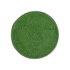 Vintage Green Red Goose Shoes 5.00 Premium Money Token - Hard Rubber/Composition picture