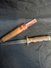 WW2 Japanese SOLDIER'S  KNIFE SMALL FOR Pilot With Wood And Bone Sheath picture