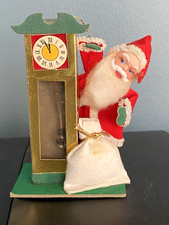 Vintage Santa with Grandfather Clock, Japan - Rare - very nice picture