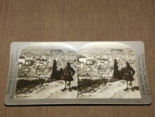 VINTAGE STEREOVIEW STEREOSCOPES CARD LYKABETTOS ACROPOLIS ATHENS GREECE picture