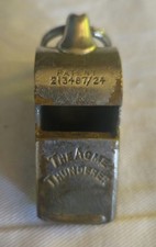 Acme Thunderer Hudson's Patent Brass  Whistle Stamped Works P.W.Permanent Way  picture