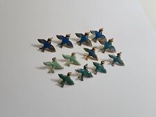 Bluebird Of Happiness Lapel Pin Lot Of 12 Small Size Assorted Blue Colors  picture