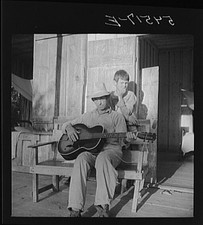 Playing Guitar,Natchitoches Parish,Louisiana,LA,Farm Security Administration picture