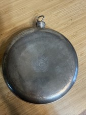 1908 Geyser A. Schrader’s Son Steel Round Hot Water Bottle Original Screw Plug picture